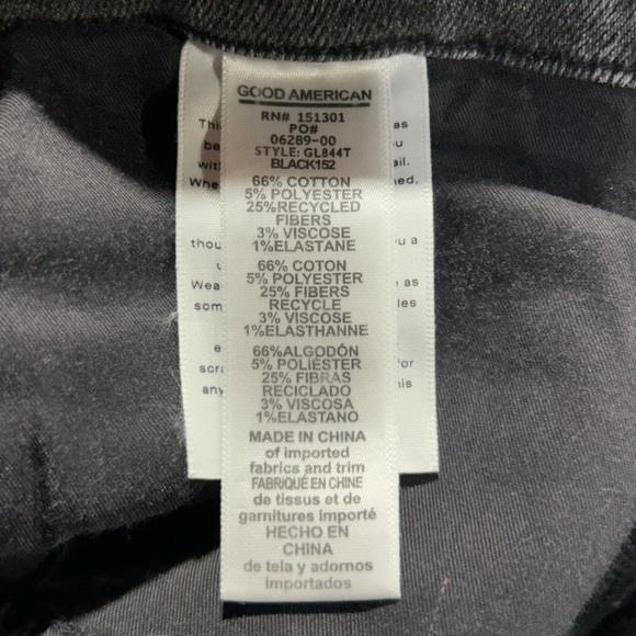 NWT Good American Good Legs High Rise Denim in Black152 14/32 - Picture 9 of 9